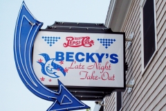 Becky's Diner hanging sign