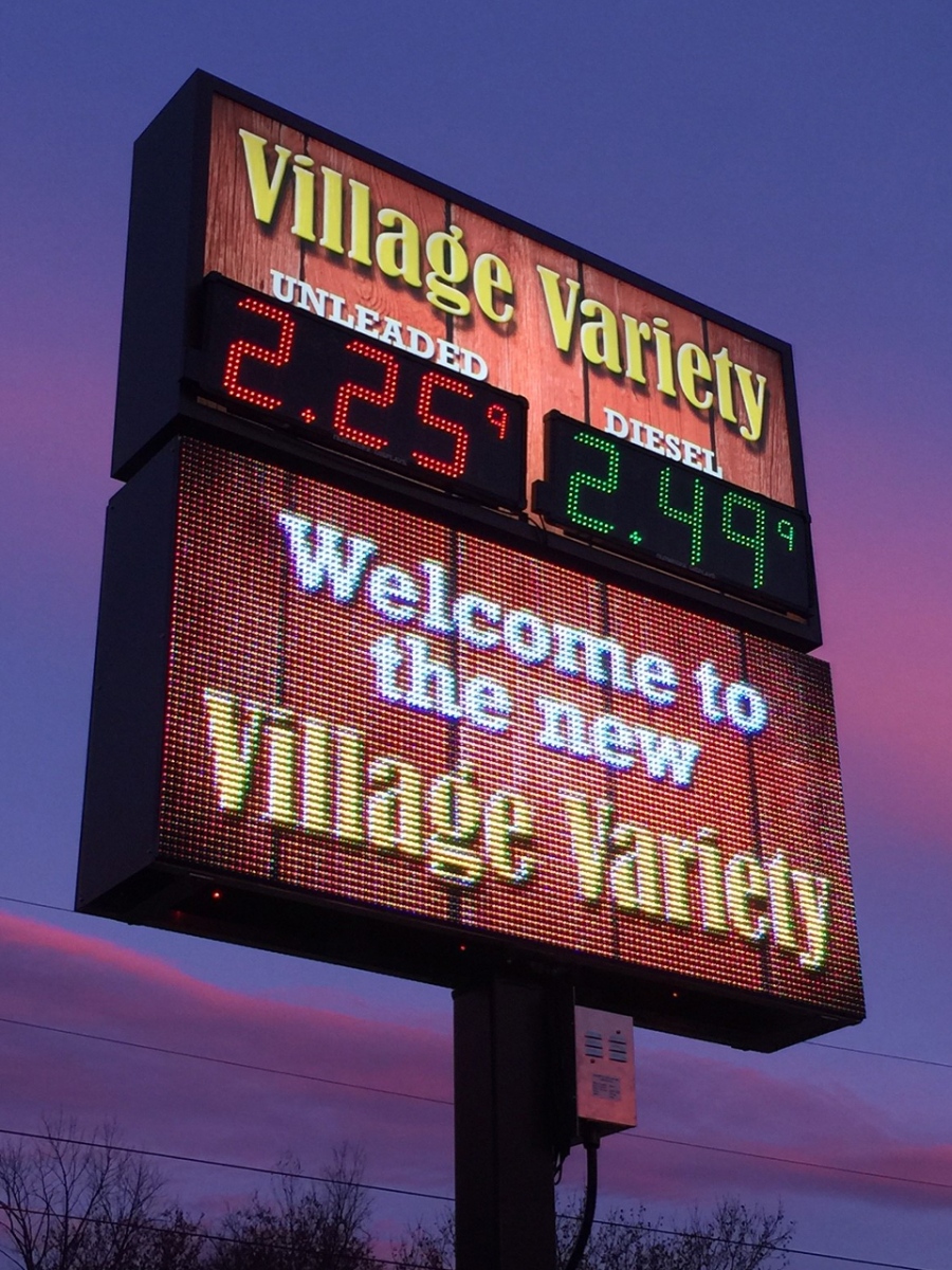 Village Variety pylon sign